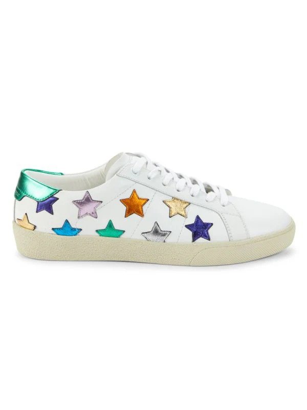 Court Classic Star Patch Leather Sneakers