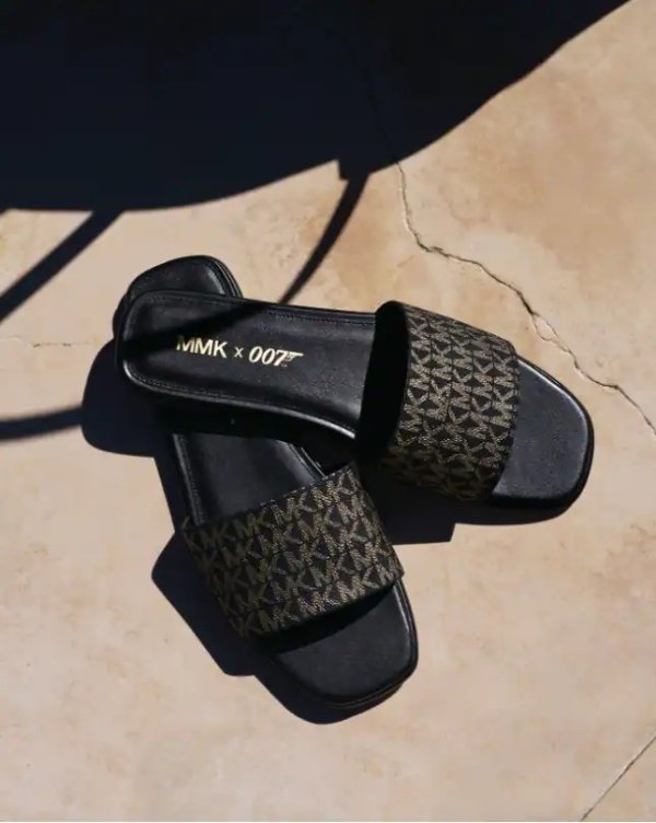 MMK x 007 Sadler Metallic Logo Slide Sandal