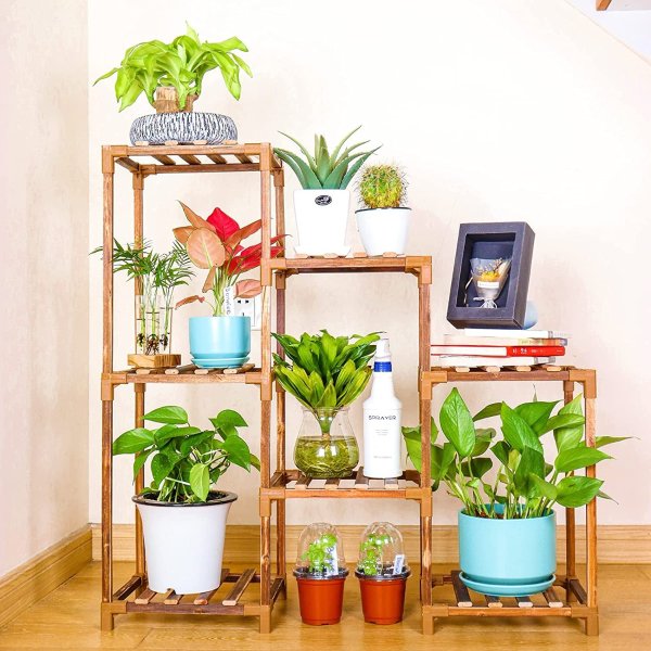 Bonviee Corner Plant Stand Indoor, 7 Tiered 8 Potted Plant Shelf