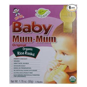 Hot-Kid Baby Mum-Mum Original Flavor Organic Rice Biscuit, 24-pieces, 50 g, (Pack of 6)