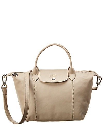 Le Pliage Cuir Small Leather Short Handle Tote