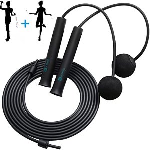 KeepJump Rope for Fitness,2-in-1 Ropeless Skipping Rope for Kids,Women and Men,Tangle Free Adjustable Speed Skipping Rope,Jumping Rope for Outdoor and Indoor Workout Exercise