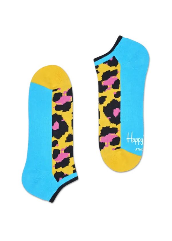 Yellow Sports Low Socks: Leopard - Athletic | Happy Socks US