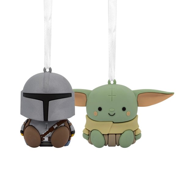 Better Together Star Wars: The Mandalorian and Grogu Magnetic Christmas Ornaments, Set of 2, Shatterproof, 0.06lbs