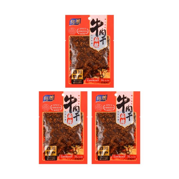 Spicy Sichuan Chili Oil Beef Jerky, 3.52oz*3