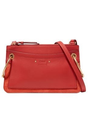 Roy mini leather and suede shoulder bag