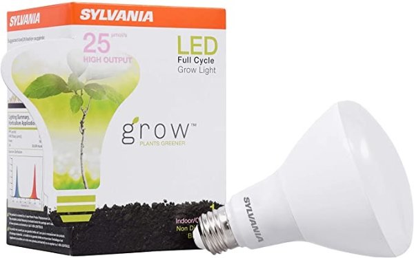 SYLVANIA General Lighting 40071 BR30 Ultra, Frosted Finish, 18 Watts LED Grow Lamp