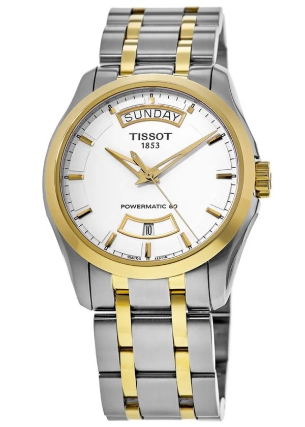 Couturier Automatic White Day-Date Two-Tone Men's Watch T035.407.22.011.01 | WatchMaxx.com