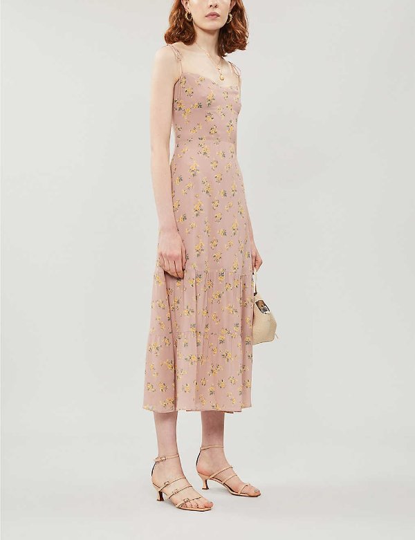 Emmie floral-print crepe midi dress