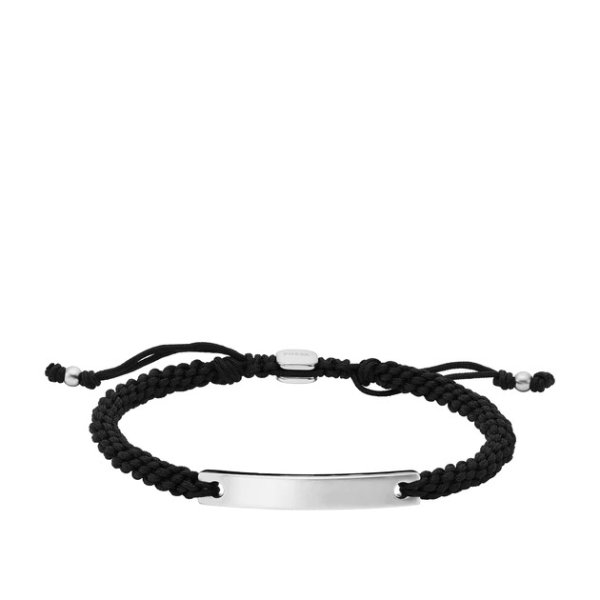 Men's Elliott Black Nylon Cord Components Bracelet