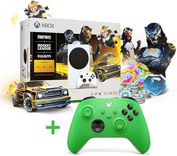 Xbox Series S 镀金猎人套装 + 控制器（绿色）