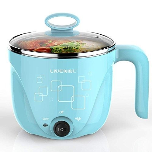 1L Liven Electric Hot Pot with 304 Stainless Steel healthy inner Pot, Cook noodles and boil water eggs easy ,Small Electric Cooker 600W 120V HG-X1000BL