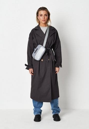 - Charcoal Oversized Trench Coat