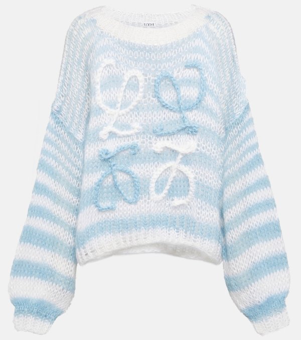 Anagram striped mohair-blend sweater