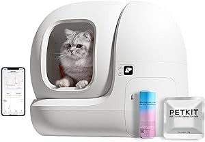 New Version Pura Max Self Cleaning Cat Litter Box with N50 Odor Eliminator,Automatic Cat Litter Box for Multiple Cats, Large Space/xSecure/APP Control