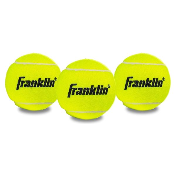 Franklin Sports Tennis Balls - Official Size Low Pressure - Great for Training + Practice - 3 Pack Can of Low Bounce All Court Surface