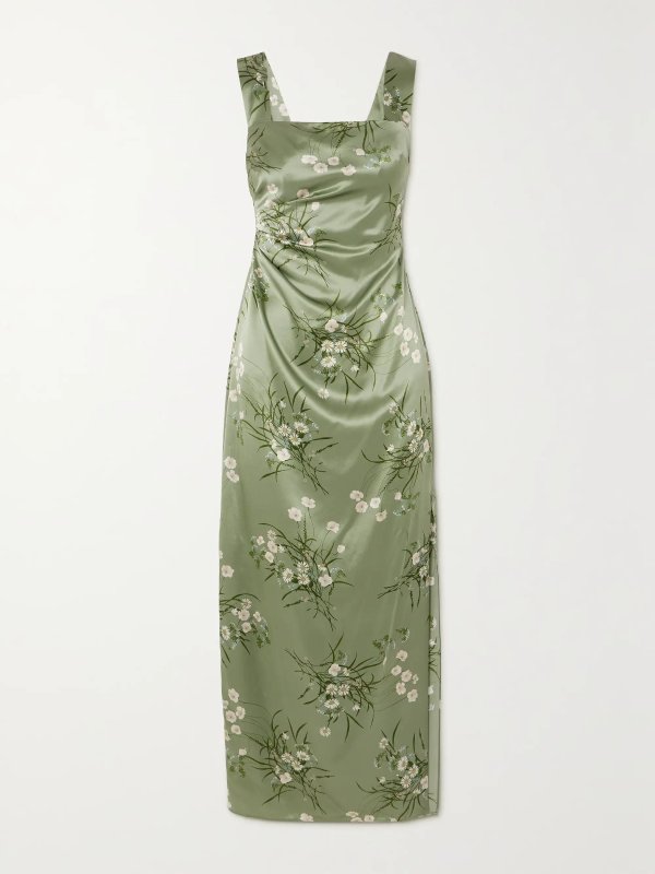 Earl draped floral-print silk-charmeuse maxi dress