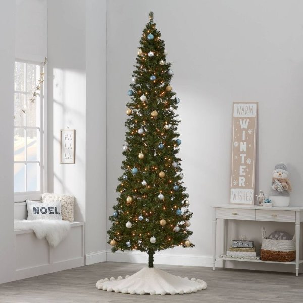 9&#39; Pre-Lit Slim Alberta Spruce Hinged Artificial Christmas Tree Clear Lights - Wondershop&#8482;