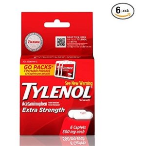 Tylenol Extra Strength Caplets, Fever Reducer and Pain Reliever, 500 mg, 6 ct.