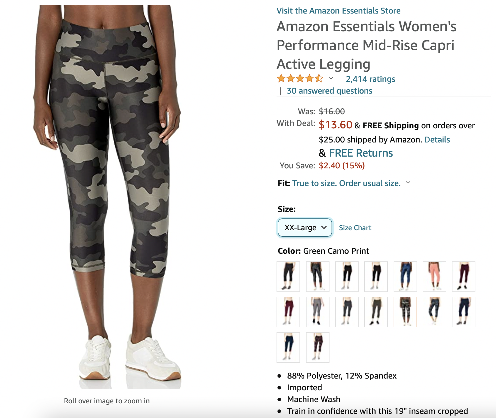 Amazon Essentials 女士运动leggings