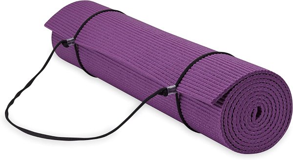Essentials Premium Yoga Mat with Yoga Mat Carrier Sling (72"L x 24"W x 1/4 Inch Thick)