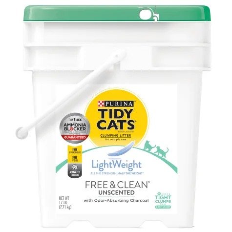 Tidy Cats LightWeight Free & Clean Unscented Dust Free Clumping Multi Cat Litter, 17 lbs. | Petco