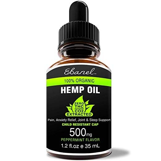 Hemp Oil Extract for Pain, Anxiety and Stress Relief, 1.2oz 500mg Purest Organic Hemp Extract, Non-Diluted Potent Hemp Drops for Mood and Sleep Support, Premium...