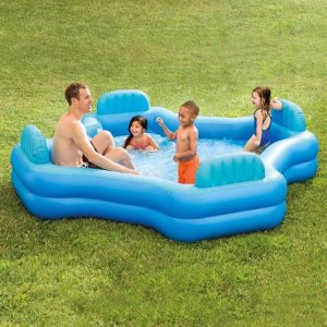 Intex Inflatable Swim Center Family Lounge Pool, 105" x 105" x 26"