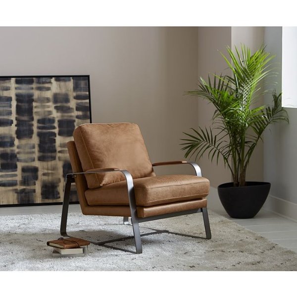 Jollene Leather Accent Chair