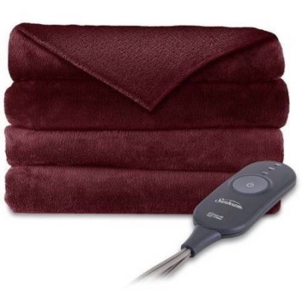 Electric Heated Fleece Throw Blanket, 60-Inch by 50-Inch