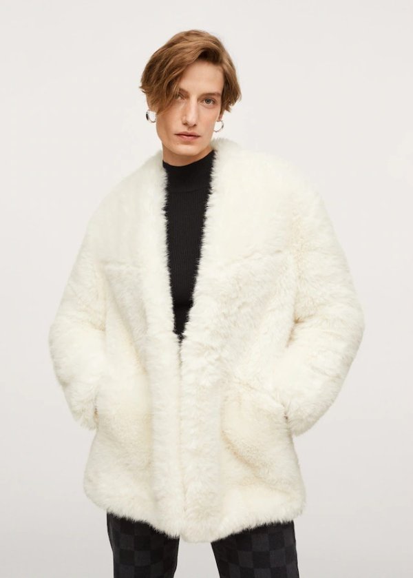 Oversize faux-fur coat - Women | Mango USA