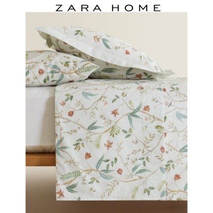 Zara Home 欧式彩色花卉印花床单