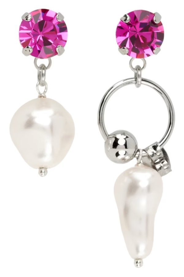 Silver & Pink Stan Earrings