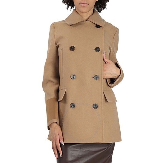 Ladies Brown Wool Pea Coat, Brand Size 6 (US Size 4)