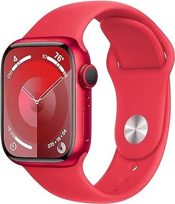 Watch Series 9 [GPS 41mm] Smartwatch with (Product) RED Aluminum Case with (Product) RED Sport Band M/L. Fitness Tracker, ECG Apps, Always-On Retina Display, Water Resistant