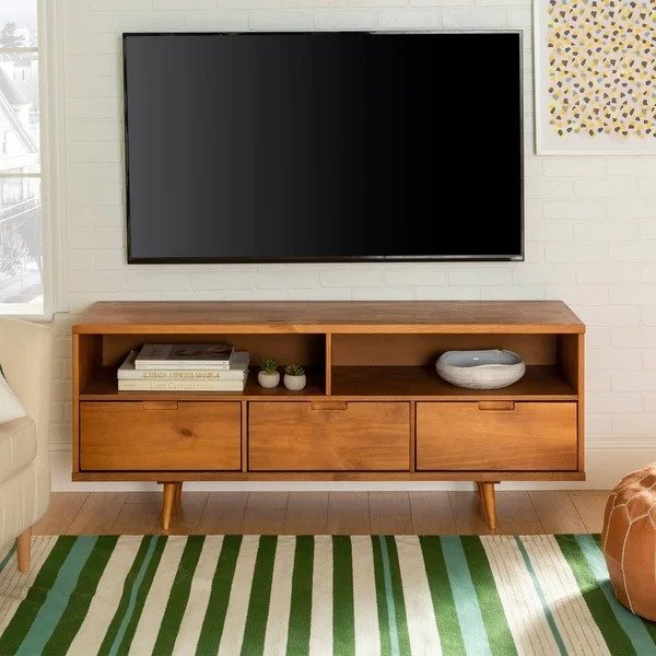 Alby 58-inch Mid-century 3-drawer TV Console