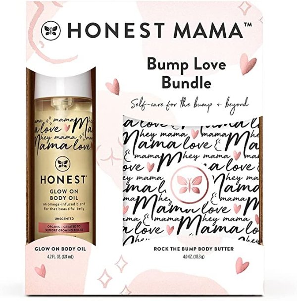 HONEST Honest Mama | Body Butter 4oz + Body Oil 4.2oz Duo | Mama Bundle, 8.2 Fl Oz, 2 Piece Set