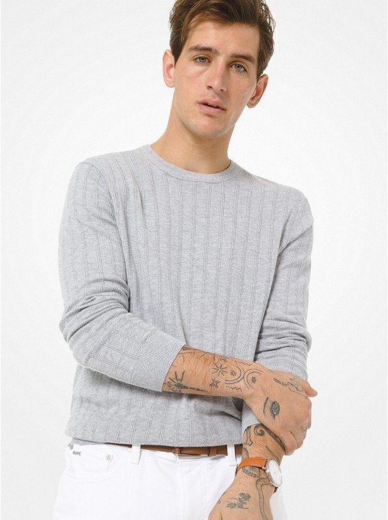 Textured Cotton and Cashmere Sweater