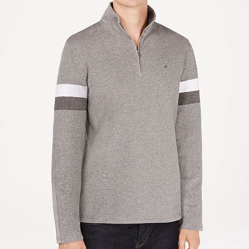 Men's Striped Sleeve Pullover Sweater