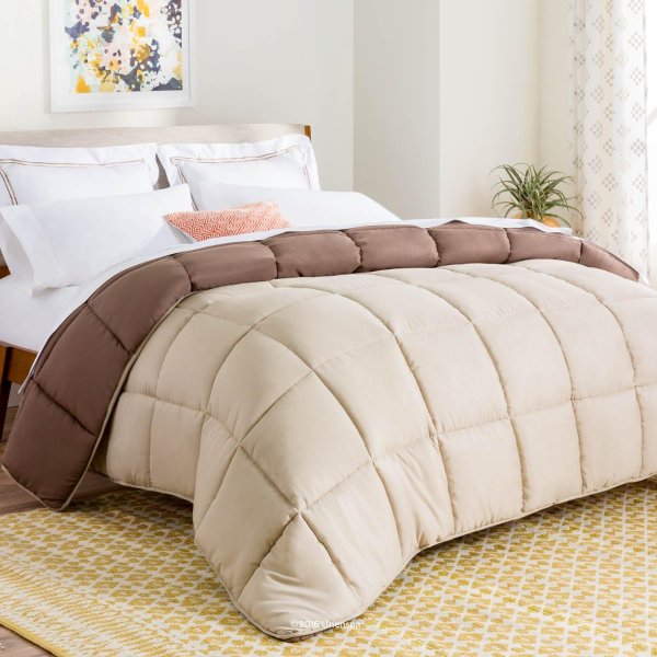 LINENSPA Reversible Down Alternative Comforter and Duvet Insert - All-Season Comforter, Oversize King