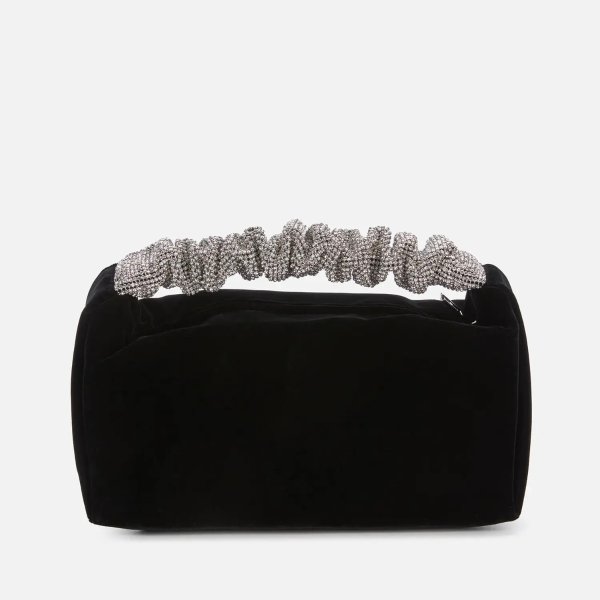 Women's Scrunchie Mini Bag Velvet W Crystal - Black