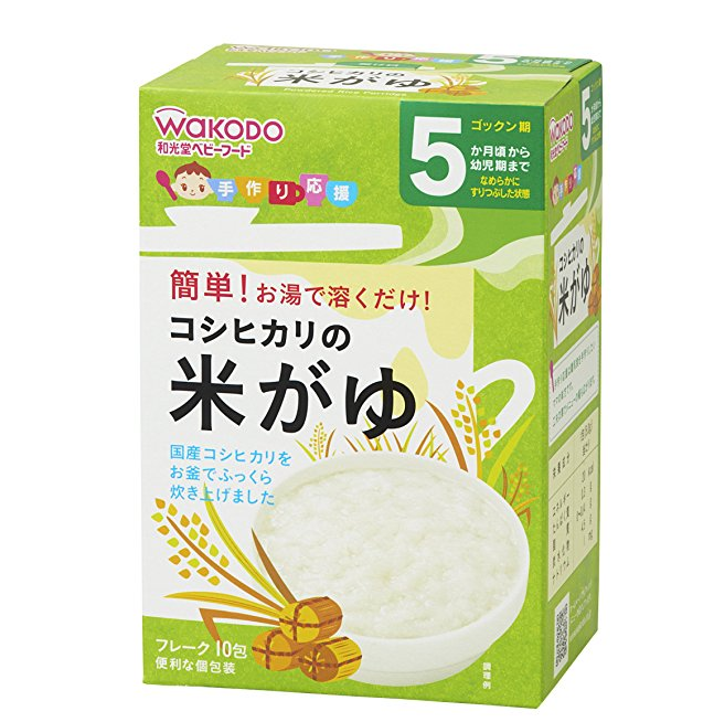 Wakodo 和光堂 宝宝辅食高钙纯白米糊 5g*10小袋 *6盒