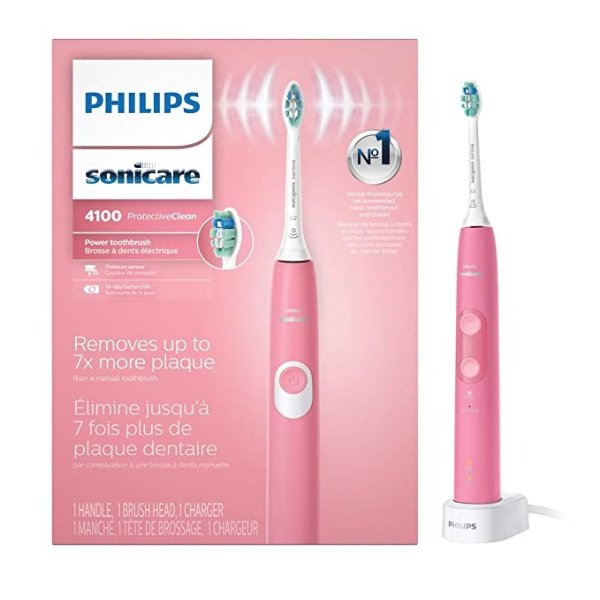 ProtectiveClean 4100 Rechargeable Electric Toothbrush, Deep Pink HX6815/01