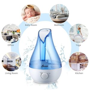 Seneo 2.6L Ultrasonic Cool Mist Humidifier, Essential Oil Diffuser 7 Color Changing LED Lights
