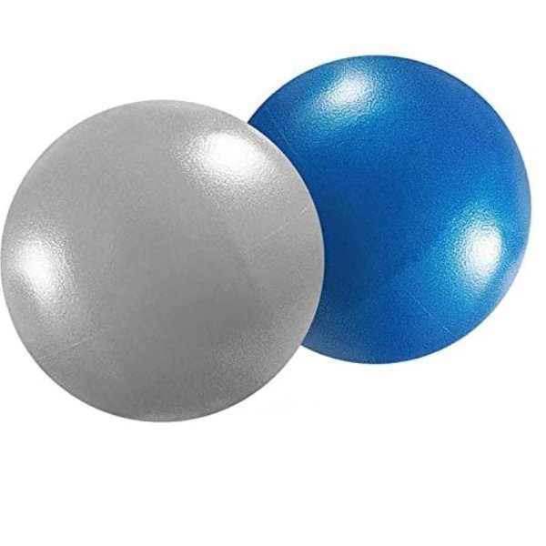Mini Exercise Barre Ball for Yoga,Pilates,Stability Exercise Training Gym Anti Burst and Slip Resistant Balls with Inflatable Straw (Blue&Silver)