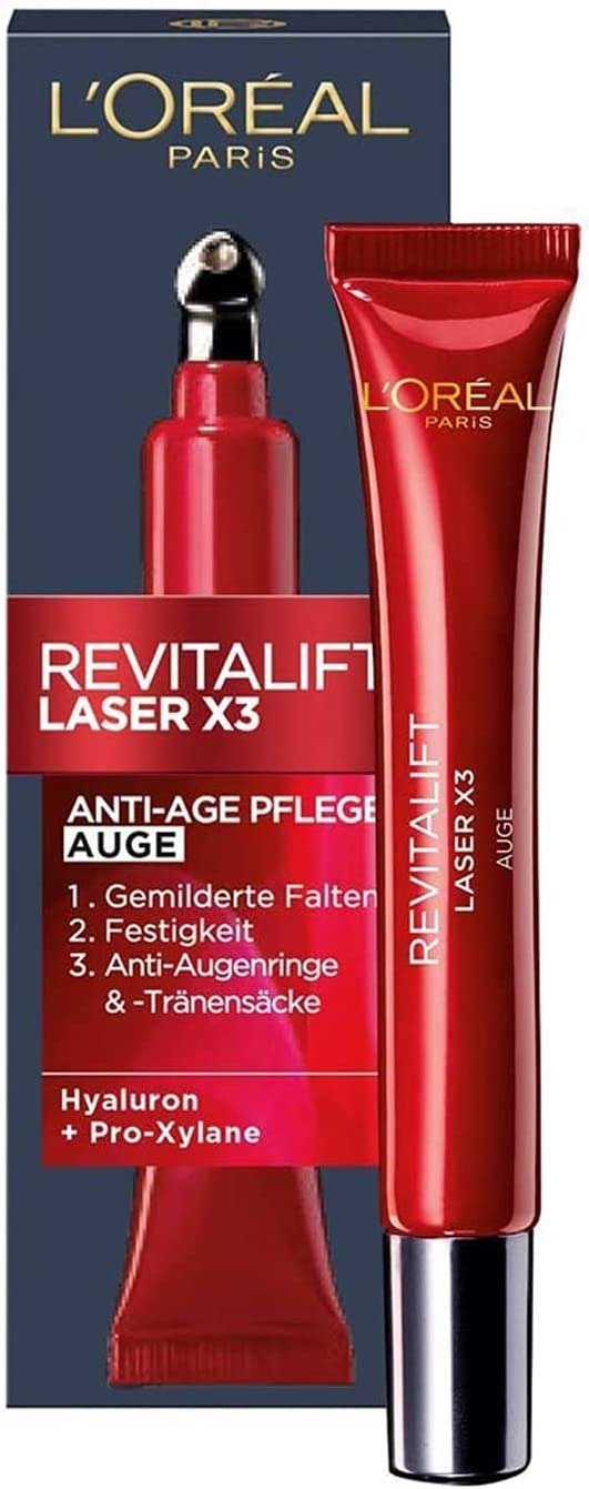 Revitalift Laser X3 复颜光学嫩肤眼部醒活精华乳 玻尿酸锁龄眼霜，3重锁龄功用，带有冰爽涂抹球，15ml