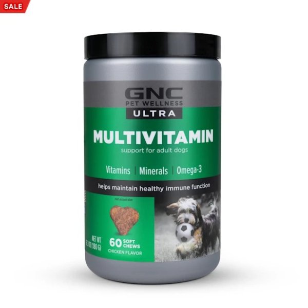 Ultra for Pets Multivitamin Chicken Flavor Soft Chews for Dogs, Count of 60 | Petco