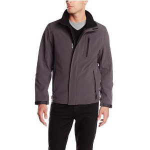 Calvin Klein Men's Softshell Jacket with Chest Pocket and Covered Zipper