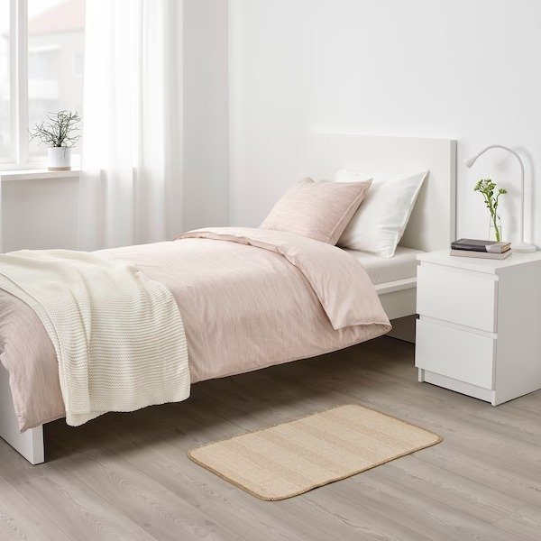 KLEJS Rug, flatwoven, beige/white, 1'8"x2'7" - IKEA