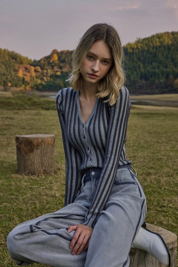 Ancosti fitted striped cardigan